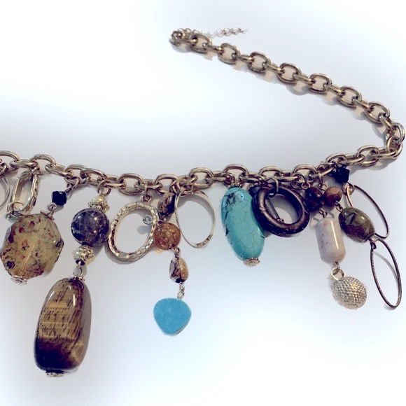 Women’s Statement Necklace Gold-tone Colorful Party Date Night Church Office - Picture 5 of 12